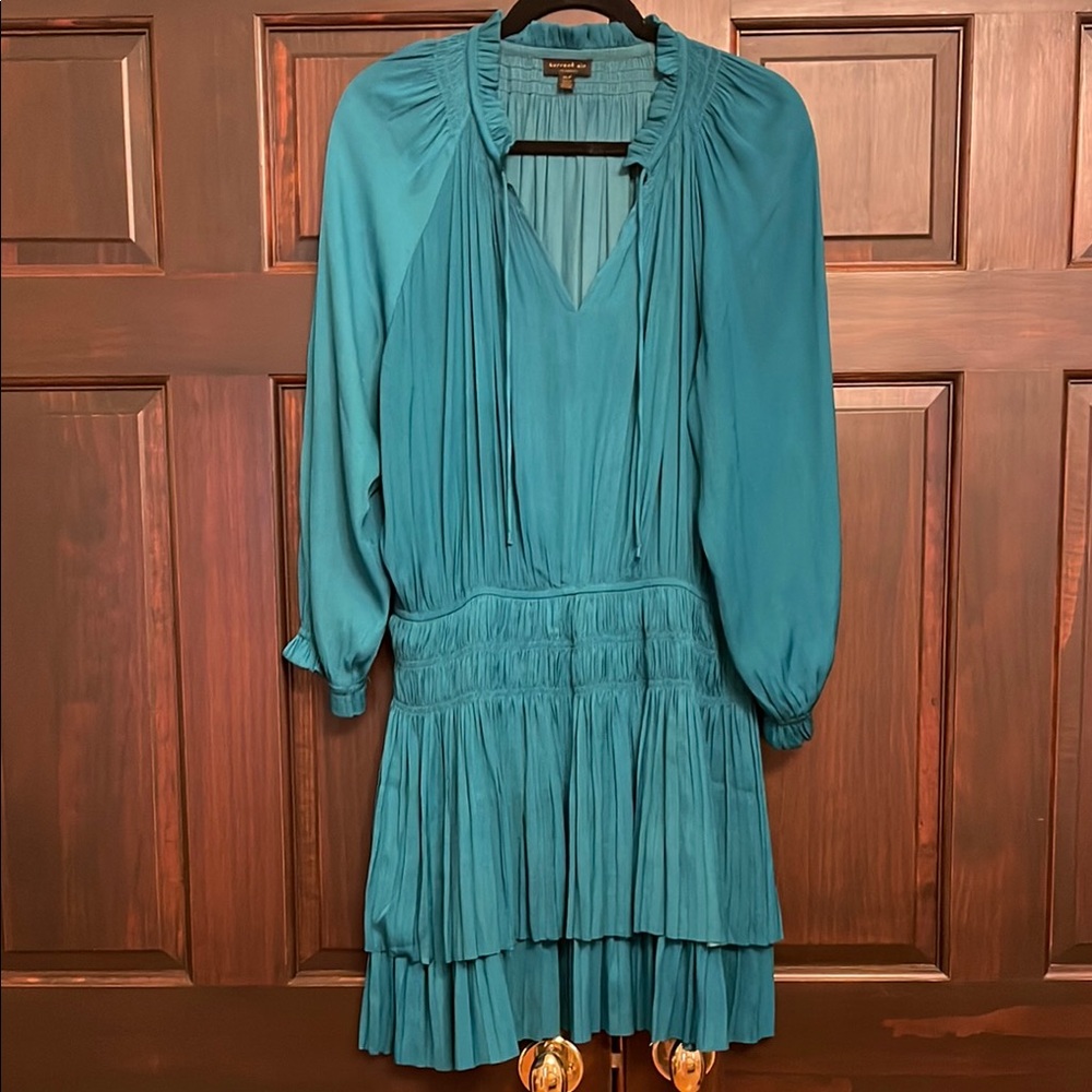 Current Air for anthropologie, turquoise, mini dress, extra large petite